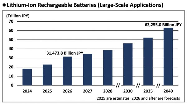 ビジネス・経済 Cases in Financial Engineering Fuji Keizai Sees 2040 Large Lithium-Ion Battery Market at ¥63